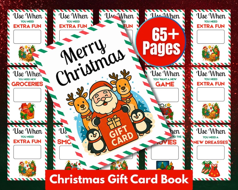 Christmas Gift Card Book, Printable Gift Card Book, Christmas Card Holder, Christmas College Care Package Kit, Personalized Gift Card Holder, 25 days of christmas, xmas gift card book, going away gift, diy gift card holder, gift card book, teen christmas gift, christmas countdown, college christmas, gift card holders, adult christmas gift, christmas gift cards, christmas gift kids, teacher christmas