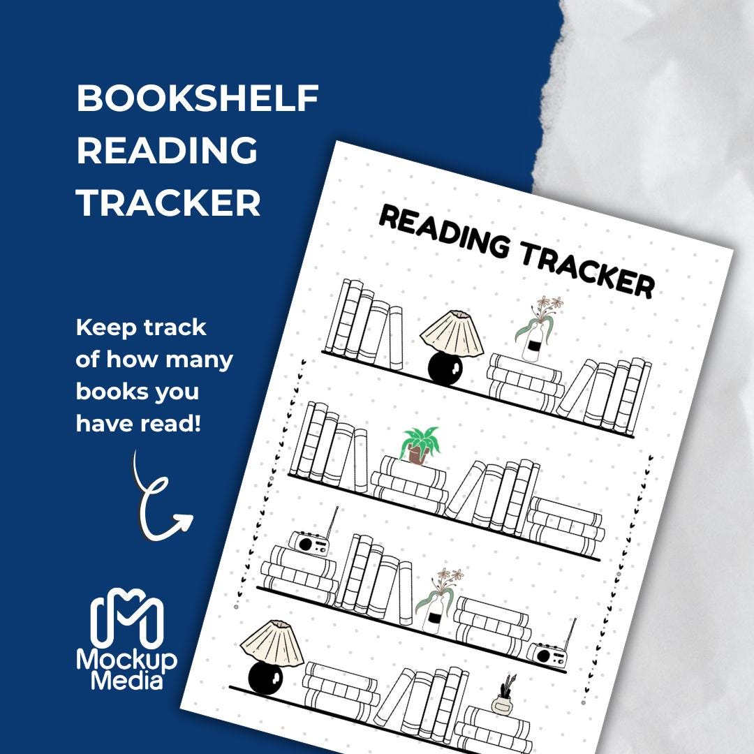 Bookshelf Reading Tracker Printable, Books Read Journal, Book Reading ...