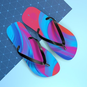 Vibrant Flip Flops for Beach Days, Summer Style, Festival Footwear, Colorful Sandals, Vacation Essentials