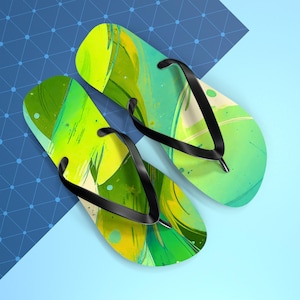 Vibrant Summer Flip Flops, Beach Footwear, Pool Sandals, Vacation Essentials, Eco-Friendly Summer Style