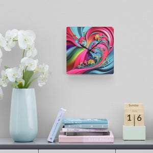 Abstract Art Nouveau Wall Clock | Stunning Floral Design for Home Decor | A Vibrant and Elegant Timepiece to Enhance Any Room