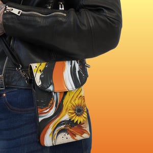 Elegante billetera pequeña para teléfono celular para llevar a todas partes, perfecta para festivales, salidas informales, viajes, regalos y uso diario / Diseño floral
