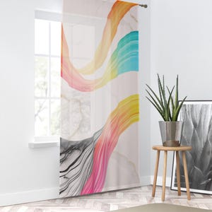 Colorful Abstract Window Curtain | Modern Home Decor | Vibrant Indoor Drapes | Boho Chic Living Room | Stylish Privacy Screen