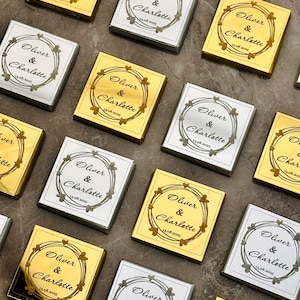50 Stück Kundenspezifische Schokoladengeschenke, Hochzeitsgeschenke für Gäste, Verlobungsschokolade, Kundenspezifische Schokolade, Plexiglas Schokolade