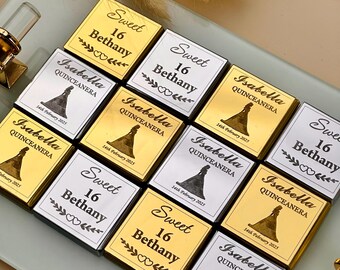 Custom Quinceanera Chocolate Favor: Mis Quince Anos, Sweet 16
