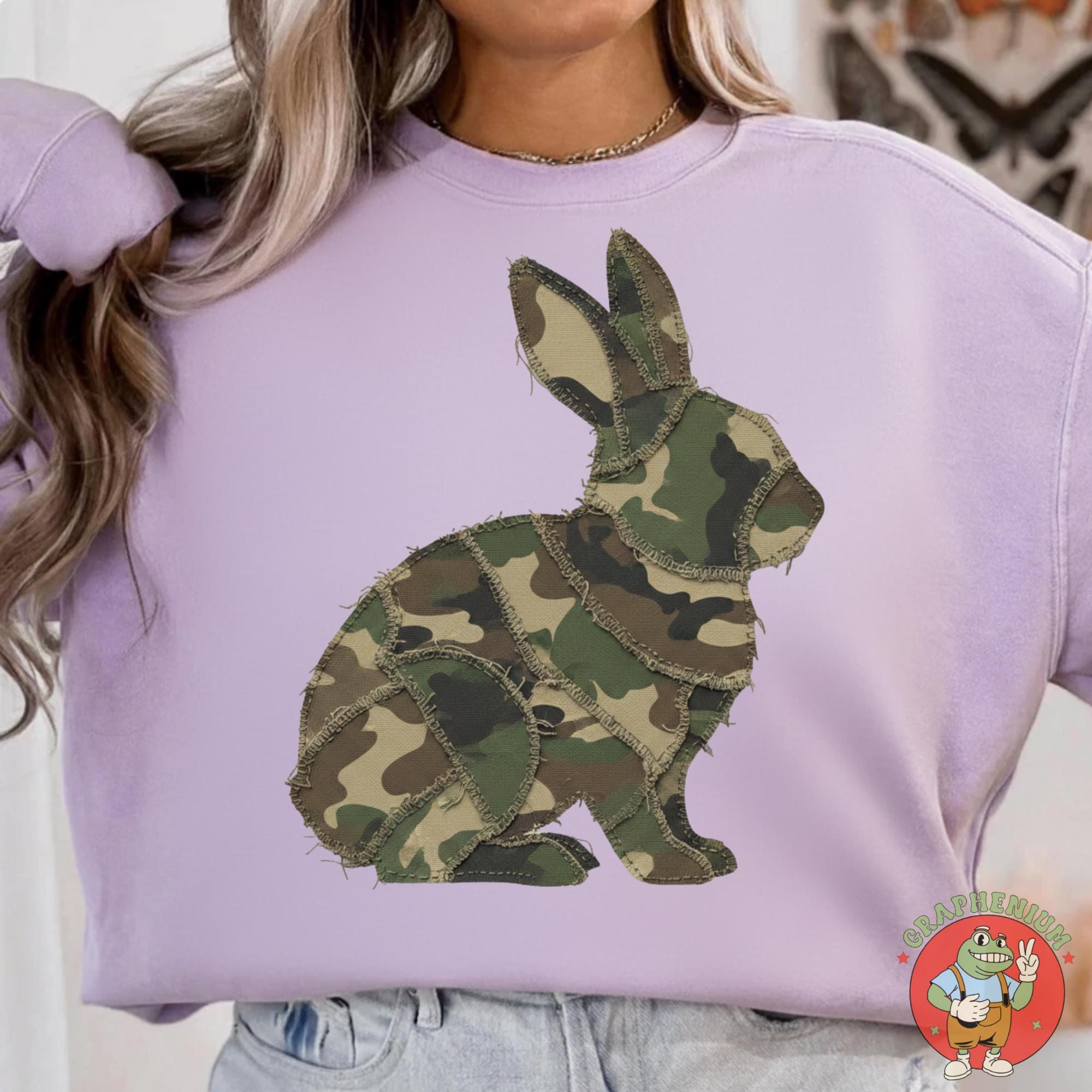 What Bunny Rabbit Camaflouges Camouflage Bunny PNG, Camo Easter Bunny PNG, Faux Patchwork Bunny ...