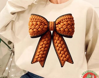 Faux Yarn Basketball PNG, Girly Bow Sports Design, Knitting Style Sublimation Clipart, Game Day Digital File