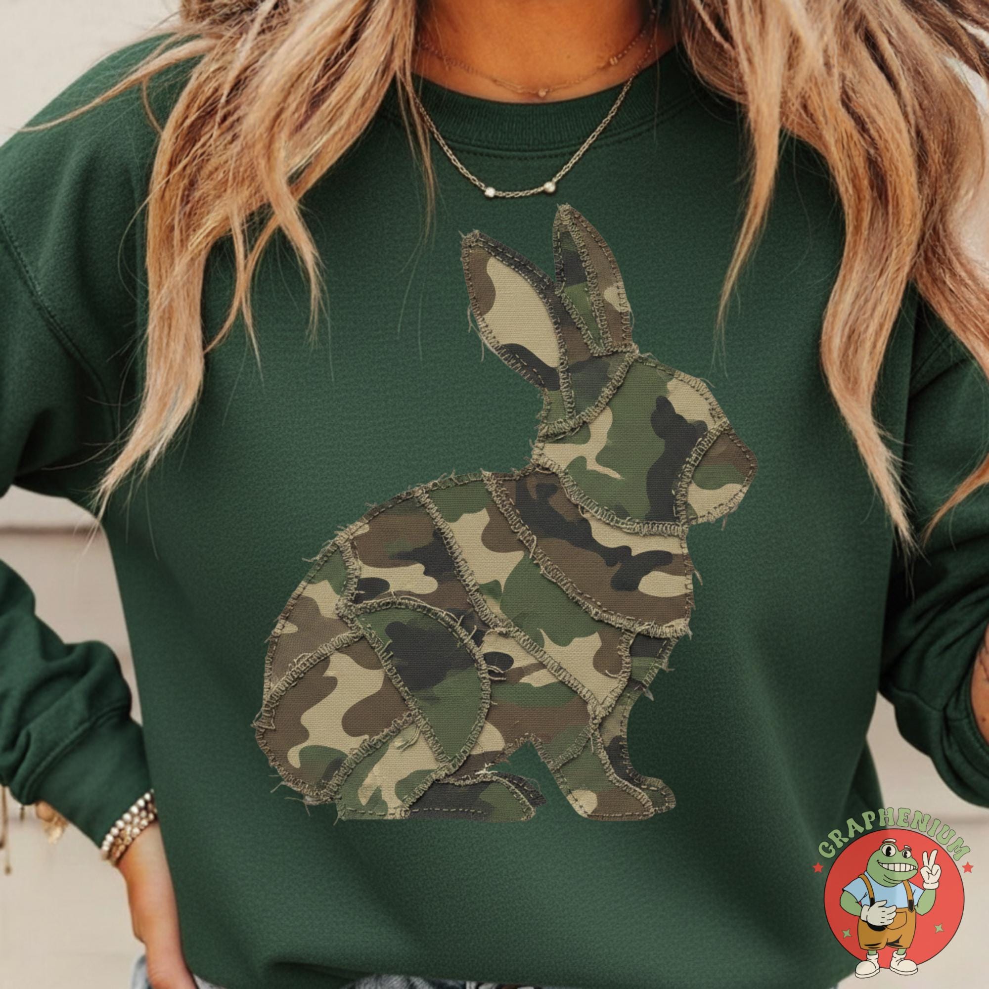 What Bunny Rabbit Camaflouges Camouflage Bunny PNG, Camo Easter Bunny PNG, Faux Patchwork Bunny ...