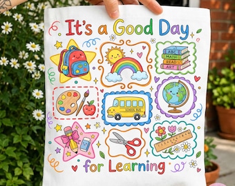 It's a Good Day for Learning PNG, leraarshirt png, terug naar school png, sublimatie leraar basisonderwijs, leuke schooldoodle png, ontwerp