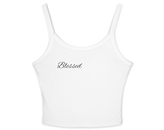 Blessed Women's Spaghetti Strap Tank Top: Cotton Blend Summer Top