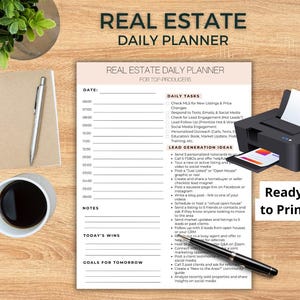 Instant download real estate daily planner