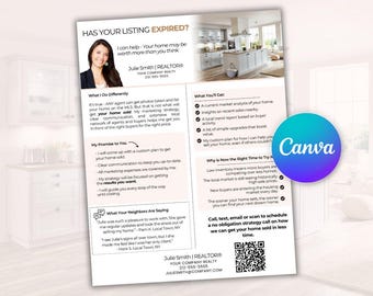 Expired Listing Flyer, Canva Template for Real Estate Agents