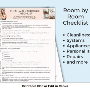 Final Walk Through Checklist, Real Estate Agent Template - Etsy
