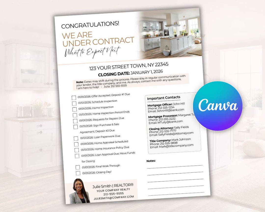 Under Contract Timeline Template Real Estate Transaction Timeline