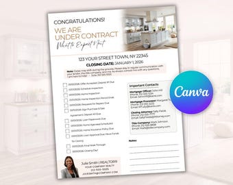Under Contract Timeline, Editable Template for Real Estate Agents