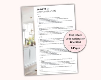 Real Estate Lead Generation Checklist, Action Steps for Daily Lead Generating Activities