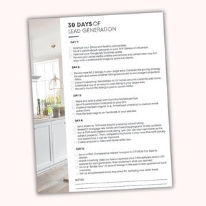 Real Estate Lead Generation Checklist, Action Steps for Daily Lead Generating Activities
