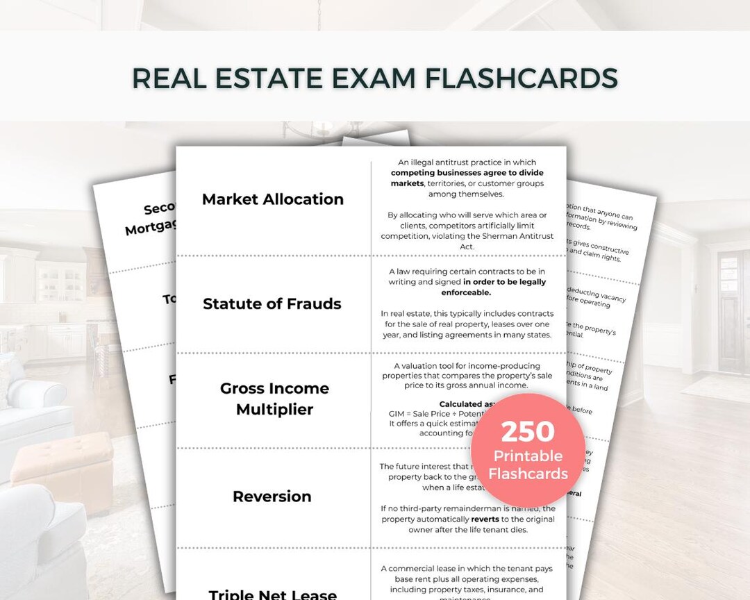 Real Estate Flashcards 2026 | Vocabulary for the Realtor Exam - Etsy