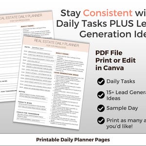 Includes a sample day plus real estate lead generation ideas
