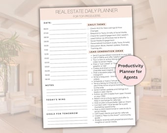 Real Estate Agent Daily Planner: Lead Generation Strategies (PDF Download)