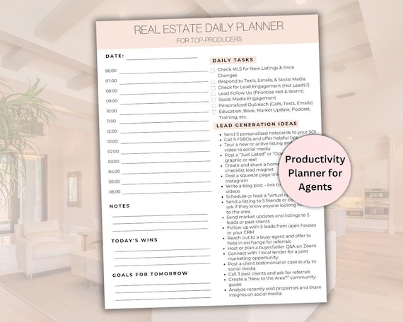Real Estate Agent Daily Planner: Lead Generation Strategies (PDF Download)