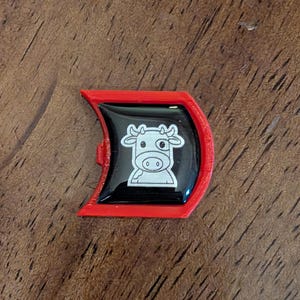 mOOmOOSUBARU MOOEY Cow badge of ownership Moobaru Subie lifestyle emblem accessories Mooey on RED badge