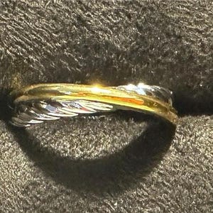 Silver and Gold Crossover Ring