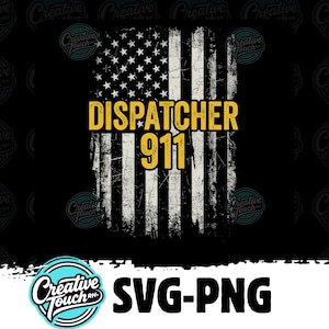 911 Dispatcher SVG Funny Design, Emergency Operator PNG, Dispatcher Gift, Thin Gold Line Decal, 911 Call Taker Shirt Print File