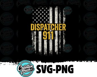 911 Dispatcher SVG Funny Design, Emergency Operator PNG, Dispatcher Gift, Thin Gold Line Decal, 911 Call Taker Shirt Print File