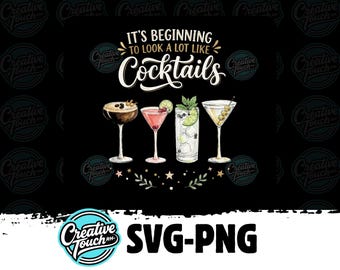 Summer Cocktail PNG Design, Hugo Spritz Sublimation File, Retro Drink Graphic, Digital Download for T-Shirts, Fun Party Shirt Print File