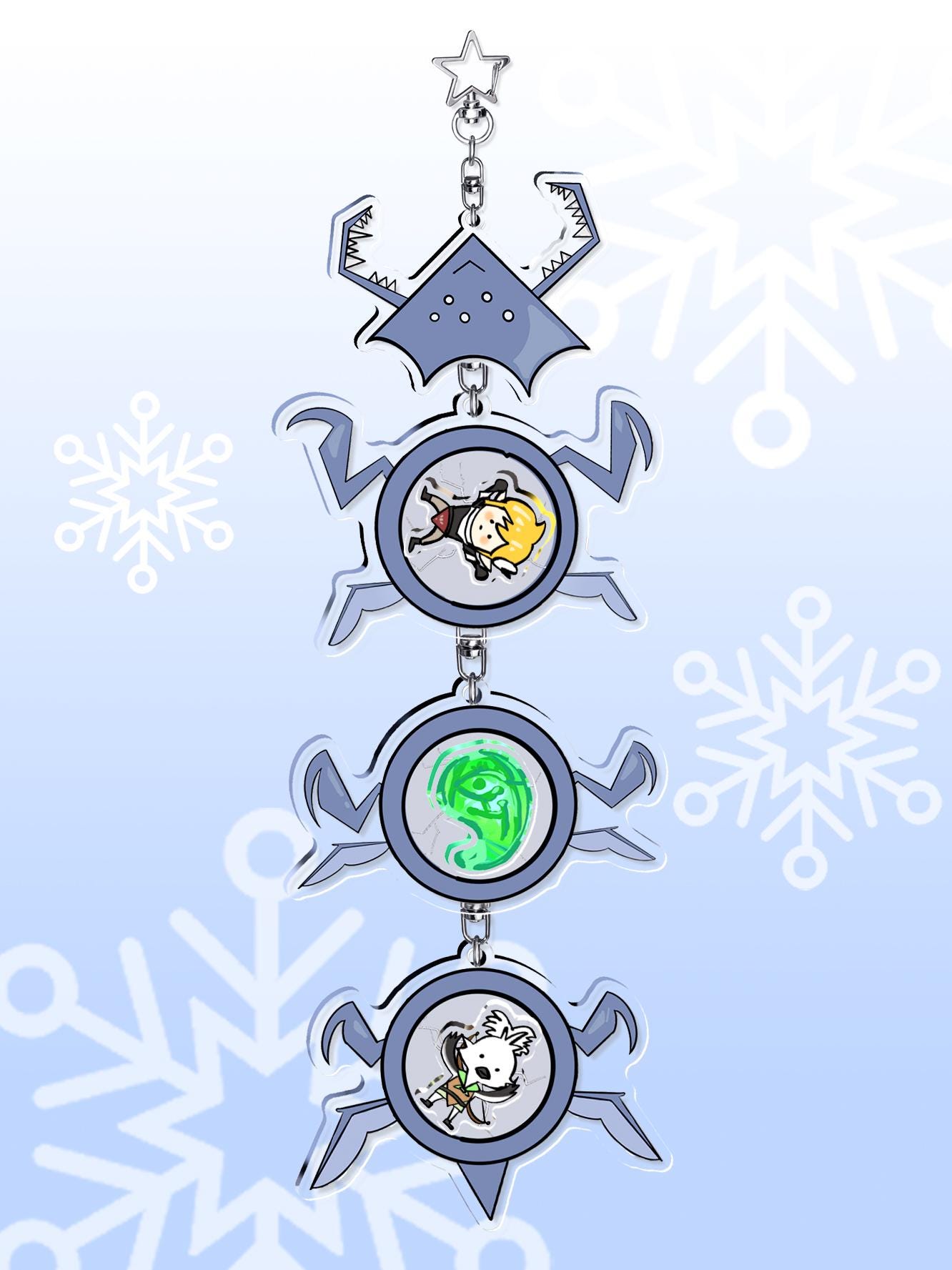 氷姫 SECRET パーツ Zelda TOTK Rotating Acrylic Charm: Frost Gleeok Battle Keychain - Etsy
