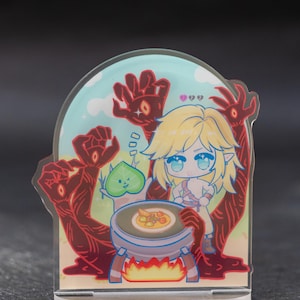 Zelda Standee, What&#39;s Link Eating Today?  | Movable Acrylic Toy, Desk Decor, Zelda-Inspired, Creative Gift, The Legend of Zelda, ToTK, BotW