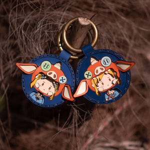 Zelda Leather Keychain, 3D Badge, Handmade Pendant, Zelda, Link, Custom Birthday Gift, The Legend of Zelda: Tears of the Kingdom