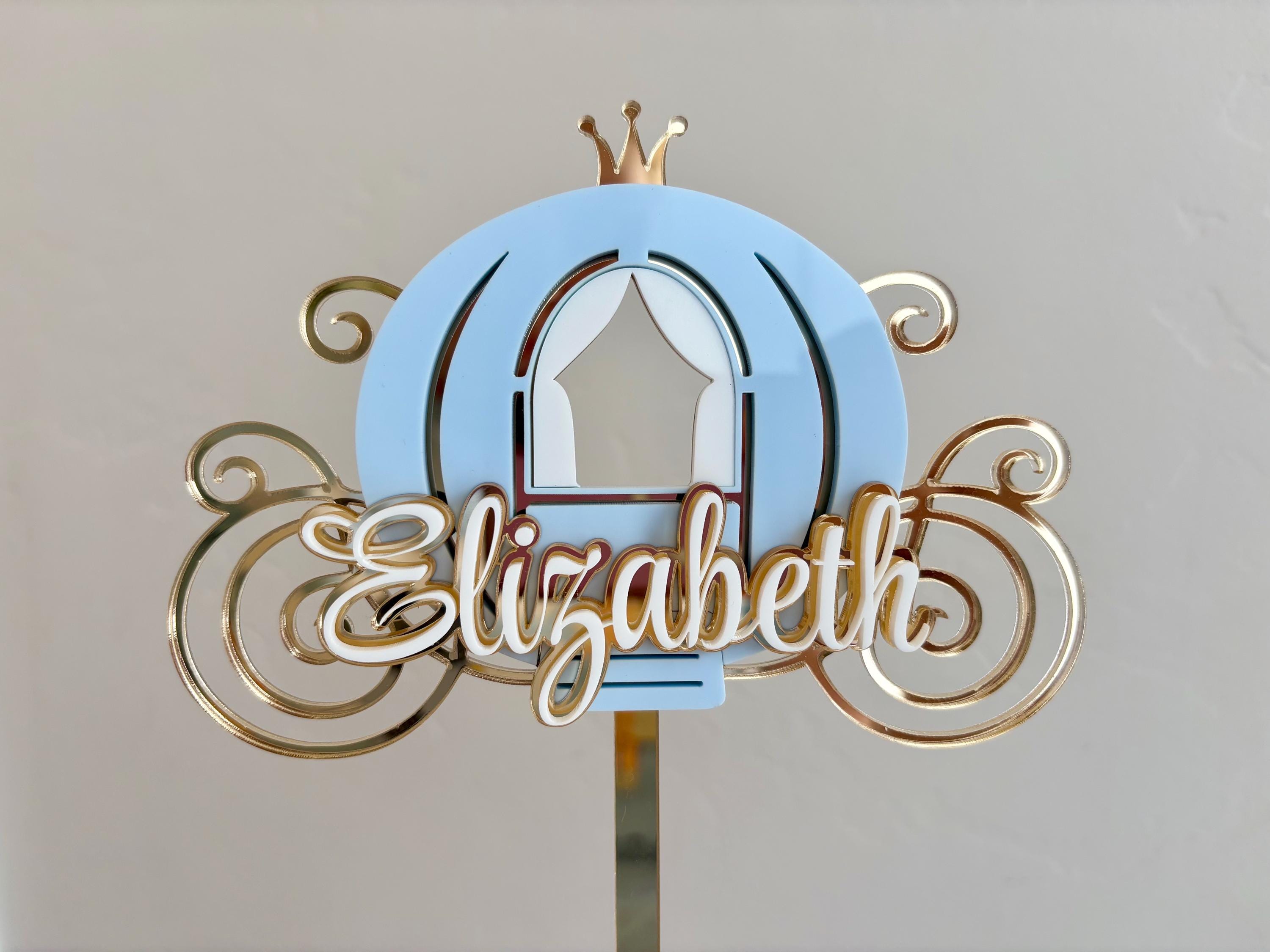 Custom Princess Carriage Cake Topper, Cinderella Birthday Name Decor - Etsy