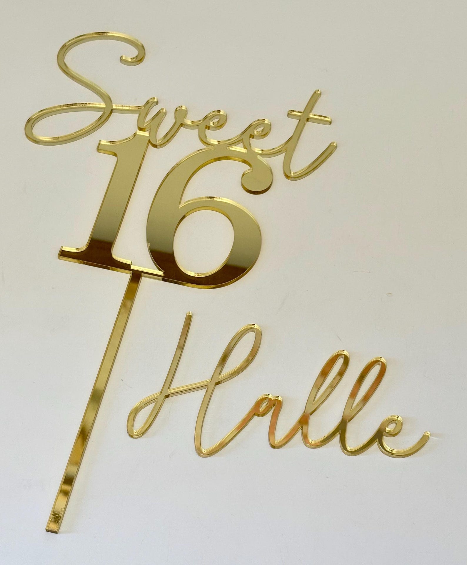 Sweet 16 Cake Topper | Custom Name, Acrylic or Wood - Etsy