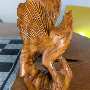 Hand Carved Wooden Gryphon, Wood Griffon, Griffin, Half Bird Half Lion, Mythical Creature