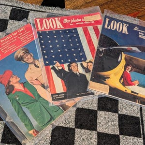 Vintage Look Magazines, 1937-1968 Advertisements, Weekly Magazine Issues - Lot of 10