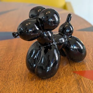 Black Balloon Dog Figurine, Office Decor, Balloon Animal