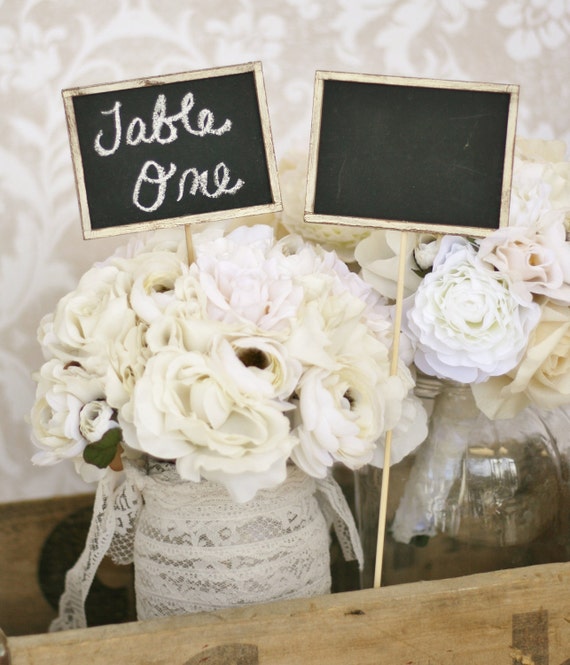 Items similar to Chalkboard Signs Table Numbers Shabby Chic Wedding