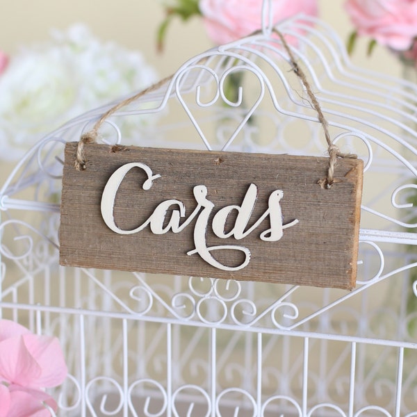 Rustic Cards Sign Barn Wood Wedding Bridal Shower Engagement Party Housewarming (MHD100007)