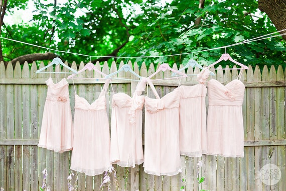 Items similar to Personalized Wedding Hangers Bridesmaid Gifts SET OF 4 ...