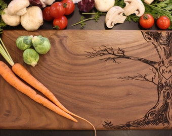 Personalized Cutting Board Newlyweds Christmas Gift Bridal Shower Gift Wedding Gift Engraved Love Tree (Item Number MHD20019)