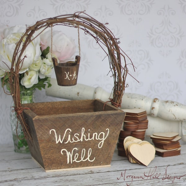 Wedding Guest Book Alternative Rustic Wedding Personalized Wishing Well (Item Number MHD20116)