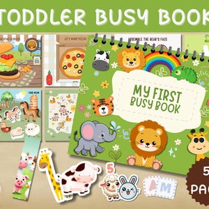 My First Busy Book: 50 Page Toddler Activity Binder (Printable)