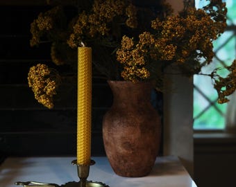 100% Natural Beeswax Taper Candles – Set of Two