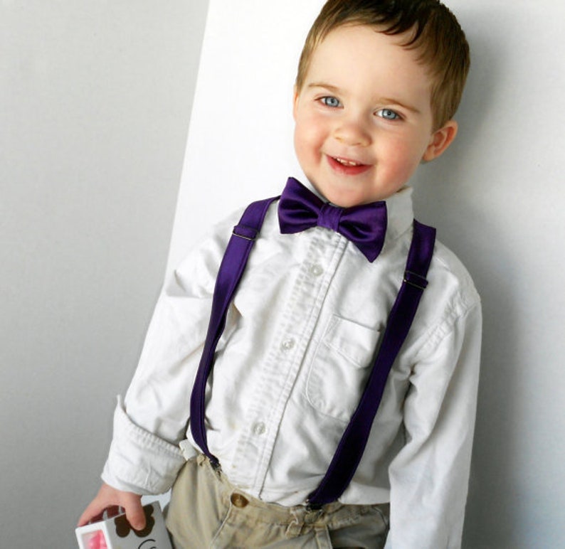 Boy Rose Gold Bow Tie and Suspender Set Etsy