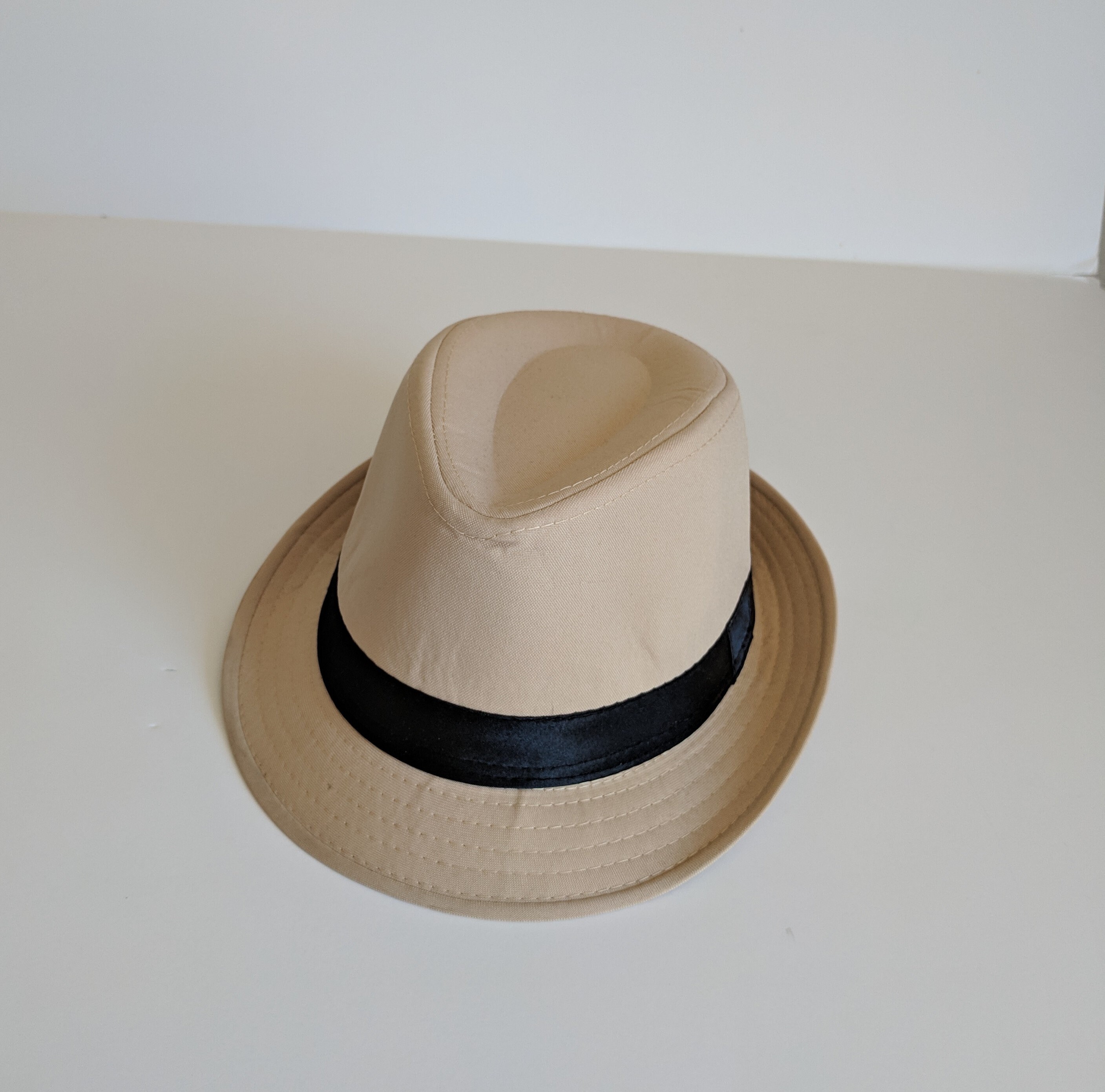 Boy's Tan Fedora Hat, Choose Band Color