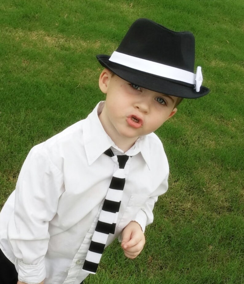 Toddler Boy's Black Fedora Hat With Teal Band Etsy