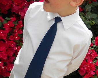 Navy Blue Tie - Skinny or Standard - Infant, Toddler, Boy 2 weeks before shipping