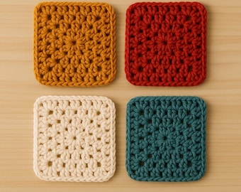 Easy Solid Granny Square Crochet Pattern (Digital Download)